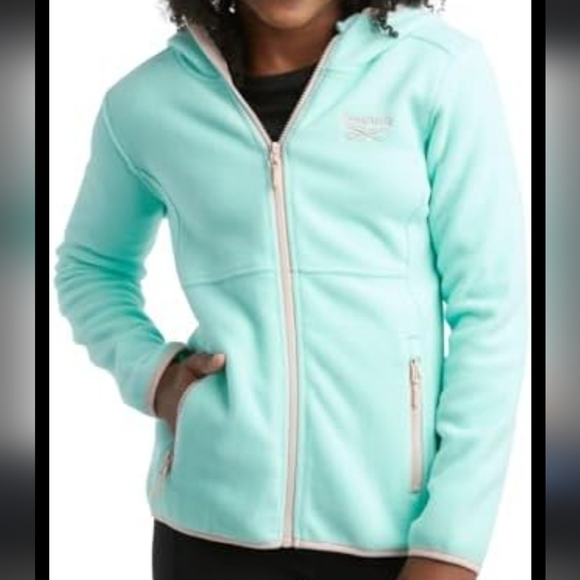 Reebok Fleece Jacket - Polar Fleece Hoodie Sweatshirt Jacket - Size Large 14/16